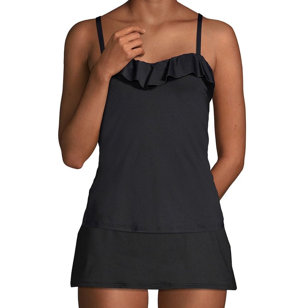 Lands' End D-Cup Ruffle Underwire Tankini